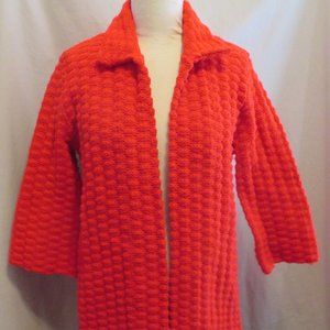 Vintage 1950s Knitted Sweater Clutch COAT RED Valentines Day LARGE